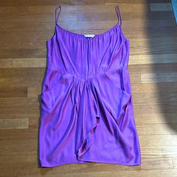 Rebecca Taylor Purple Spaghetti Strap Silk Dress - Picture 1 of 5